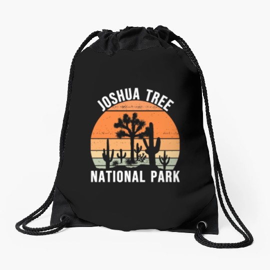 Vintage Joshua Tree National Park Drawstring Bags