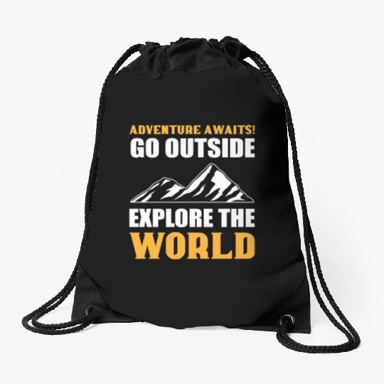 Explore the World Courageous Person Gift Drawstring Bags