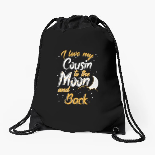 I love my cousin to the moon and back News Drawstring Bags
