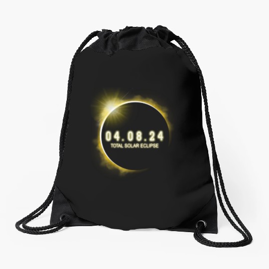 Total Solar Eclipse 4.08.24 Totality Solar Eclipse Drawstring Bags