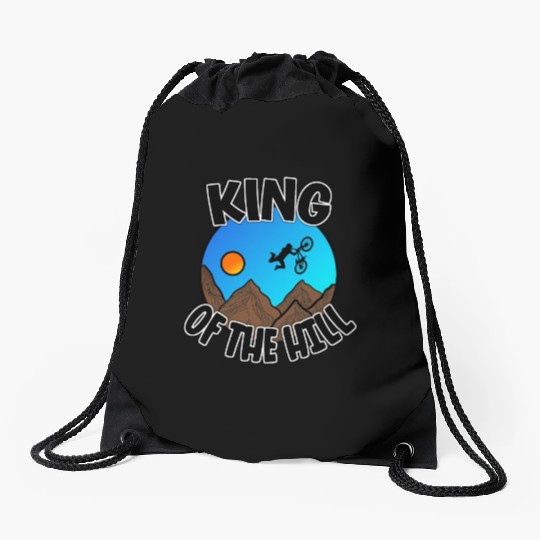 King Of The Hill - Cyclist Gift Drawstring Bags