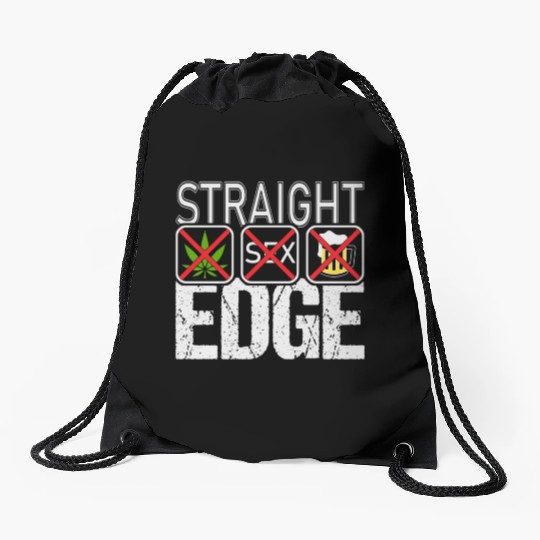 Straight Edge Vegan, Against Drugs, Punk Drawstring Bags