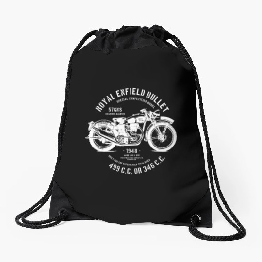 Royal Enfied Bullet 1948 Classic Drawstring Bags