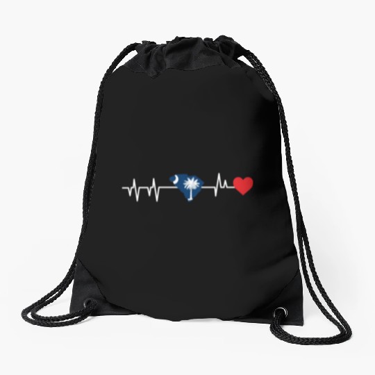 South Carolina Heartbeat Gift Drawstring Bags