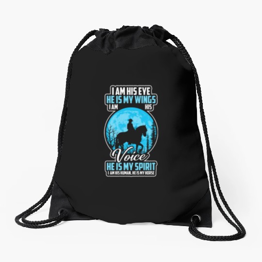 Horseback riding equestrian sport friends Drawstring Bags
