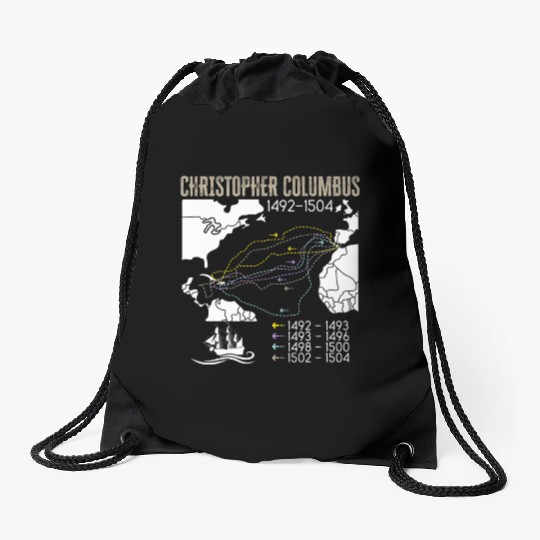 Christopher Columbus Day Italian American Drawstring Bags