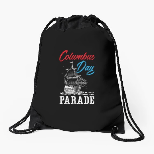 Columbus Day Parade Christopher Columbus Navigator Drawstring Bags