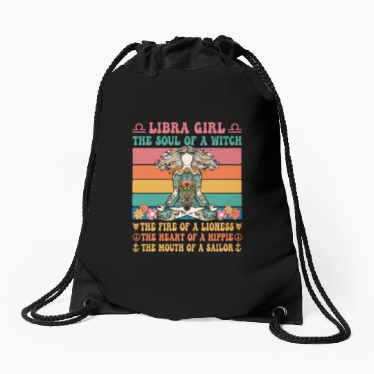 Libra Girl Astrology Sign Drawstring Bags