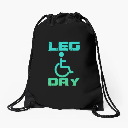Leg Day Handicapped Wheelchair 18 Drawstring Bags