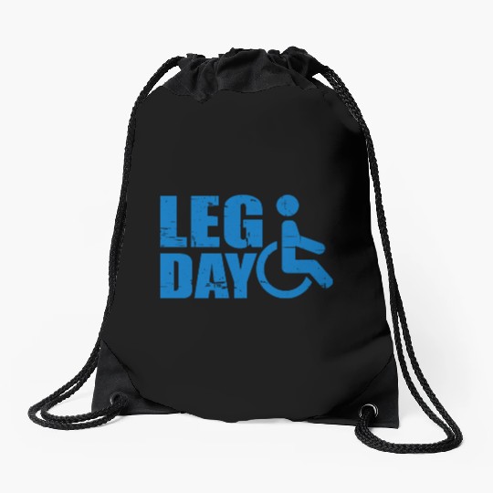Leg Day Handicapped Wheelchair 19 Drawstring Bags