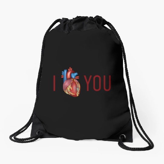 I heart you Drawstring Bags