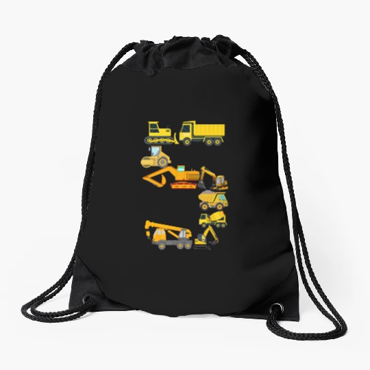 Construction Vehicles Trucks For 5 Five Year Old Drawstring Bags