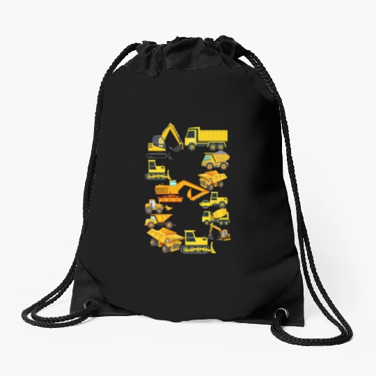 Construction Vehicles Trucks For 8 Year Old Boys Drawstring Bags