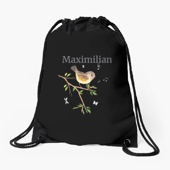 Waldier Vogel Name Maximilian Drawstring Bags