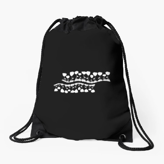 nature line wave grass flowers Drawstring Bags