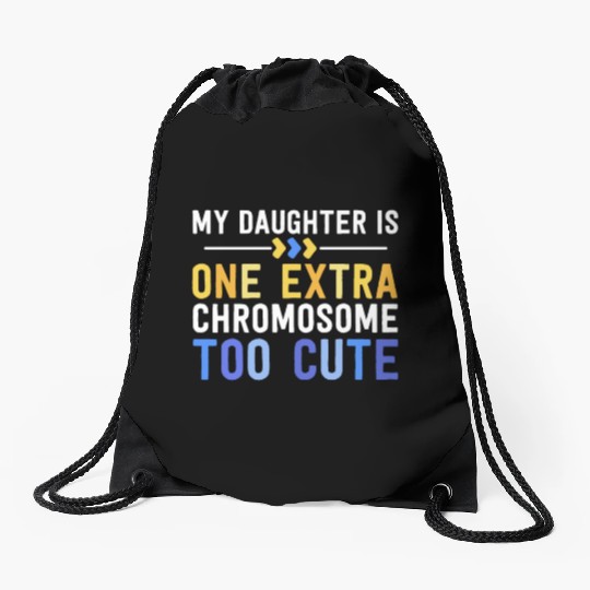 Family Down Syndrome Awareness for Dad Mom Extra Drawstring Bags