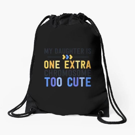 Family Down Syndrome Awareness for Dad Mom Extra Drawstring Bags