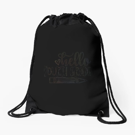 Hello Fourth Grade Student Teacher Back to School Drawstring Bags