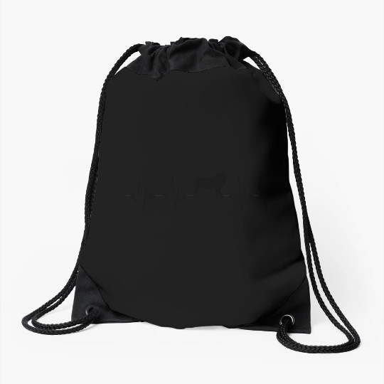 lion heartbeat Drawstring Bags