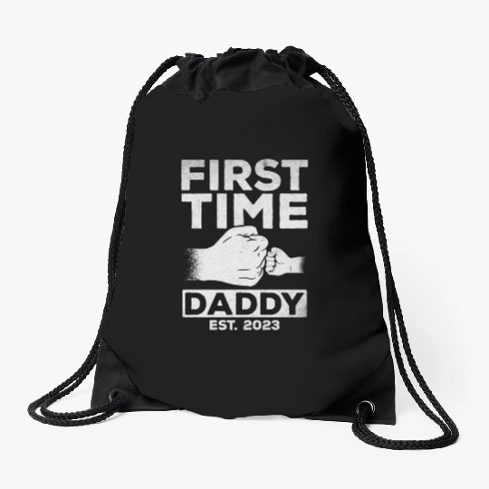 First Time Daddy Est. 2023 Daddy To Be Paternity Drawstring Bags