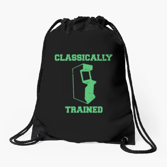 Classically Trained | Arcade player Drawstring Bags