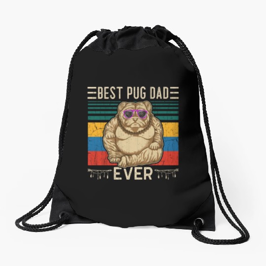 Best Pug Dad Ever Drawstring Bags
