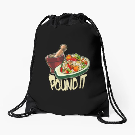Pound It Green Spicy Thai Papaya Salad Drawstring Bags