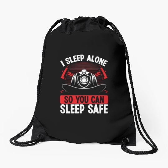 Firefighter Wife Girlfriend Night Shift Firemen Drawstring Bags