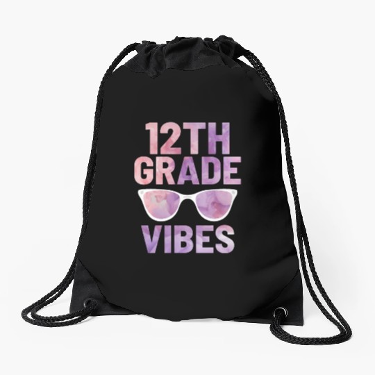 Twelve Grade Vibes | Back To School Drawstring Bags