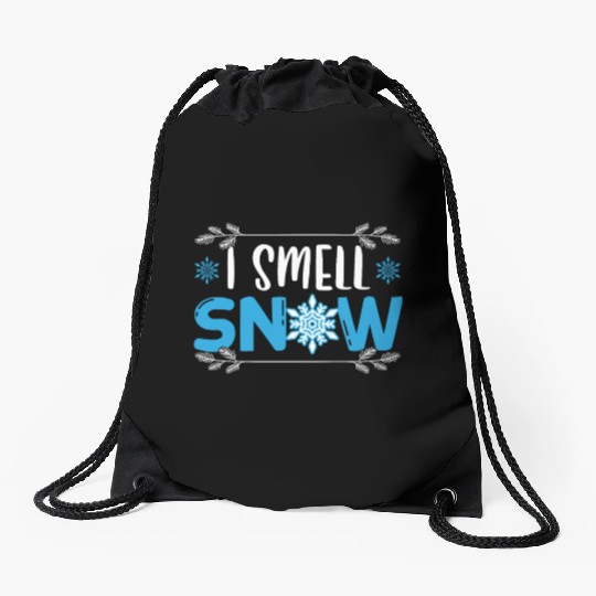 I Smell Snow Lover Ice Cold Snowy Winter Season Drawstring Bags