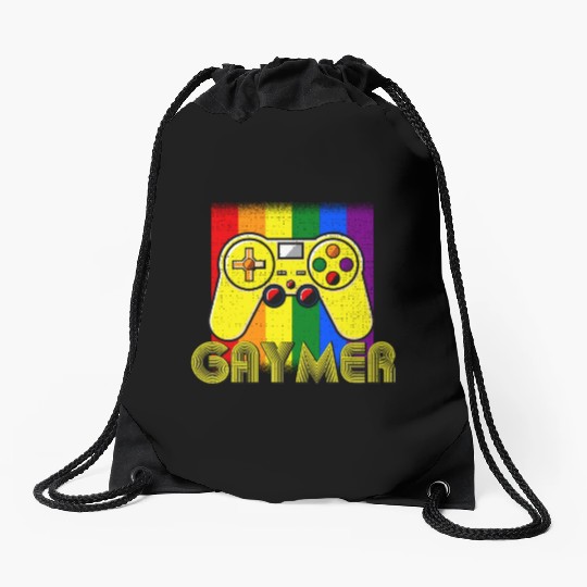 Funny Gaymer Gay Gamer - Pride Rainbow LGBT Drawstring Bags