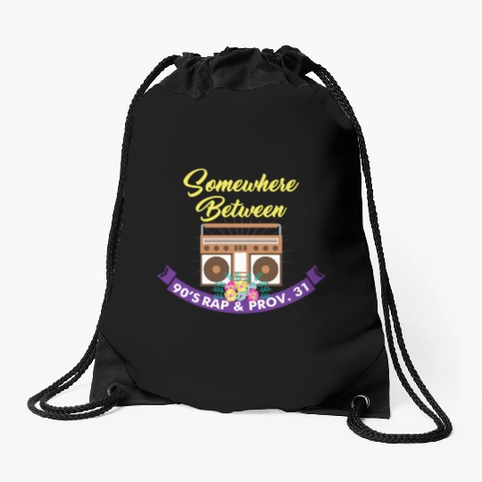 90s Radio Christian Jesus Bible Saying Drawstring Bags