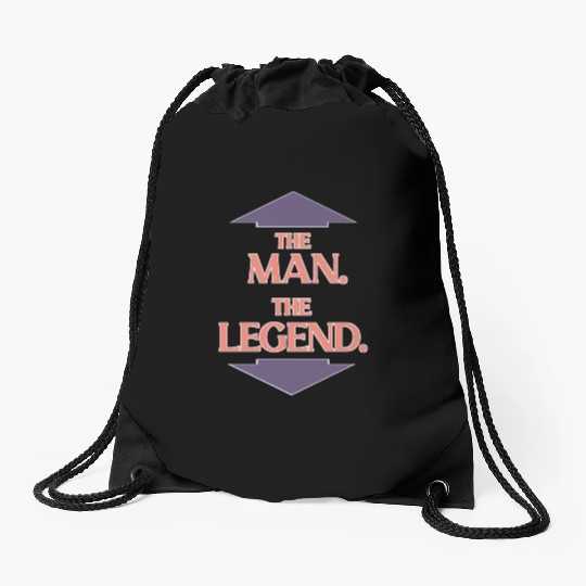 The man the legend Drawstring Bags