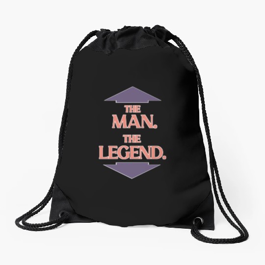 The man the legend Drawstring Bags