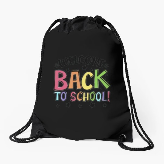 Welcome Back to School Student Teacher Colorful Drawstring Bags