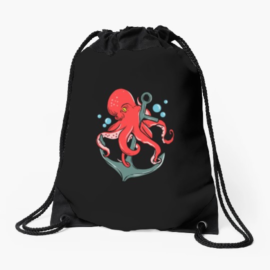 Octopus Anchor for Octopus Lover Drawstring Bags