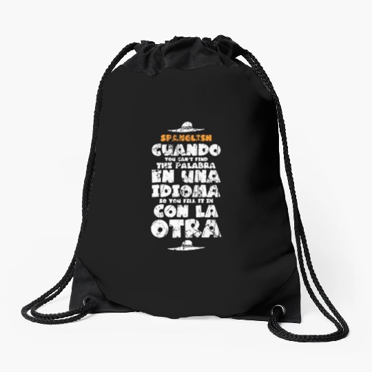 Funny Spanish Teacher Gift Spanish Language Teache Drawstring Bags