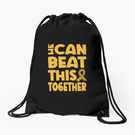 We Can Beat This Childhood Cancer Awareness Drawstring Bags