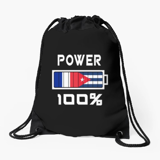France and Cuba power 100% Drawstring Bags