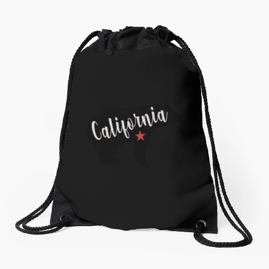California Bear Flag Drawstring Bags