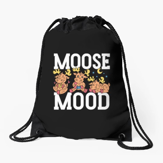 Moose Mood Wildlife Animal Alces Elk Deer Drawstring Bags