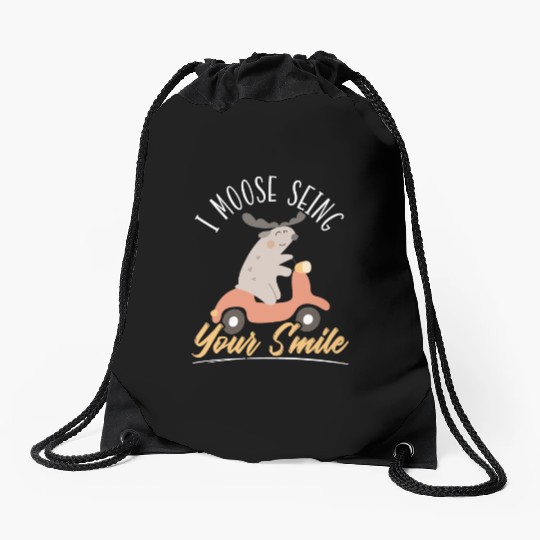 I Moose Seeing Your Smile Animal Alces Elk Deer Drawstring Bags