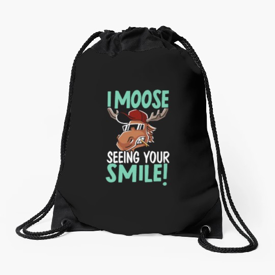 I Moose Seeing Your Smile Animal Alces Elk Deer Drawstring Bags