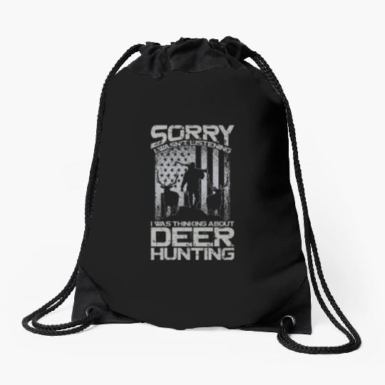 Buck Deer Hunting Hunter Vintage Drawstring Bags