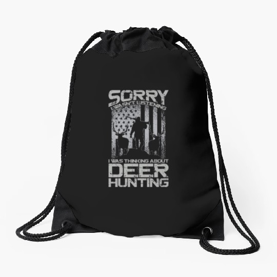 Buck Deer Hunting Hunter Vintage Drawstring Bags