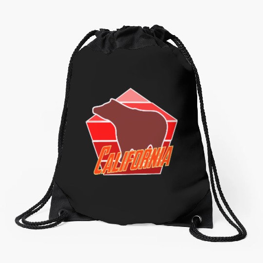 California Bear Flag Drawstring Bags
