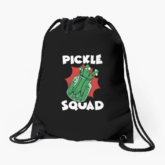 Pickle Squad Drawstring Bags