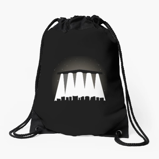Black Triangle, Phoenix Lights Drawstring Bags