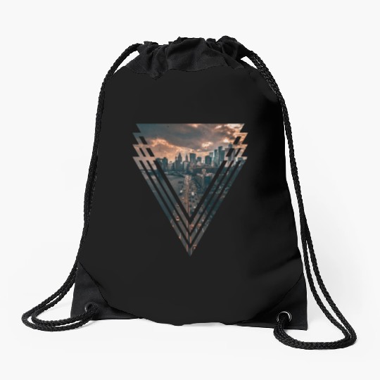 Manhattan in Triangle Drawstring Bags