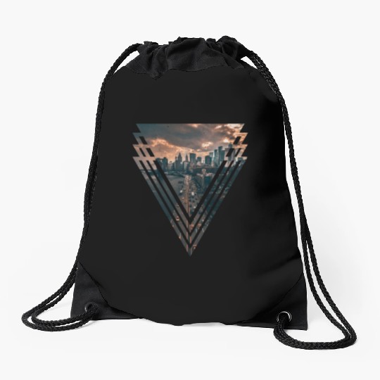 Manhattan in Triangle Drawstring Bags